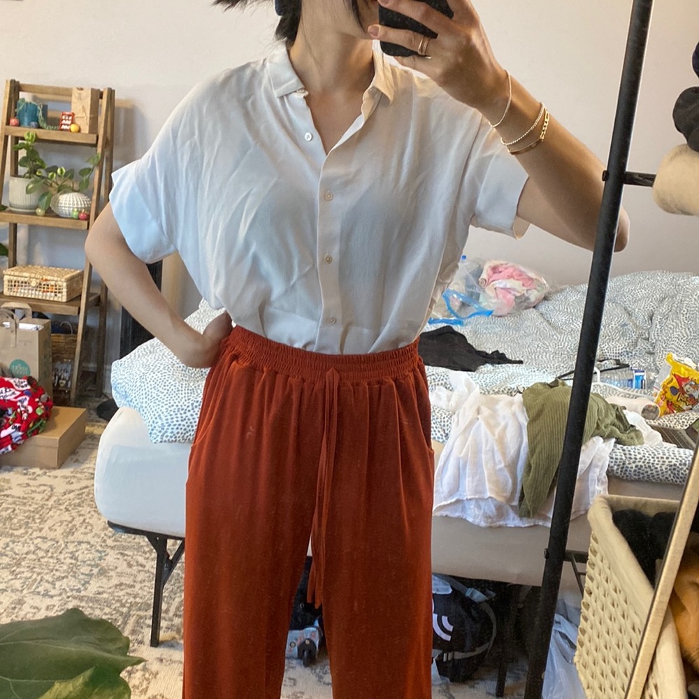 Everlane Short Sleeve Square Blouse